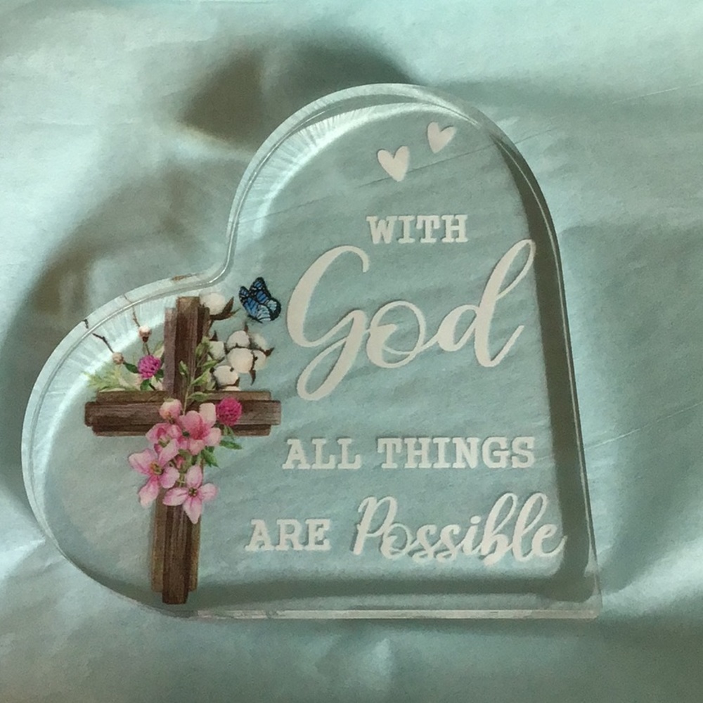 Heart Shaped Scripture Acrylic New Approximate Measurements 4 x 4 x 0.5 …